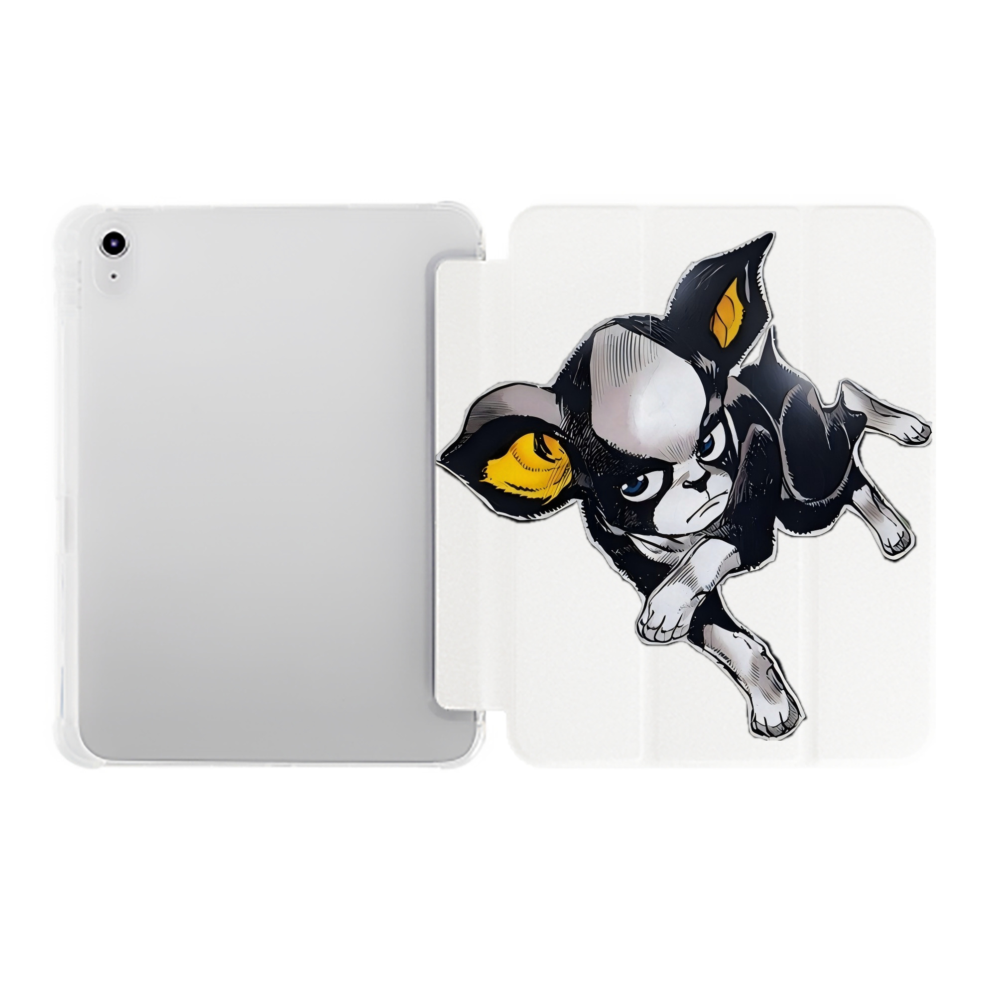 （画像用） ジョジョの奇妙な冒険 イギー JoJo's Bizarre Adventure Iggy IPad ケース ペン収納付き 三つ折りスタンド PUレザー×シリコン 対応機種9.5/10.5/10.9インチ